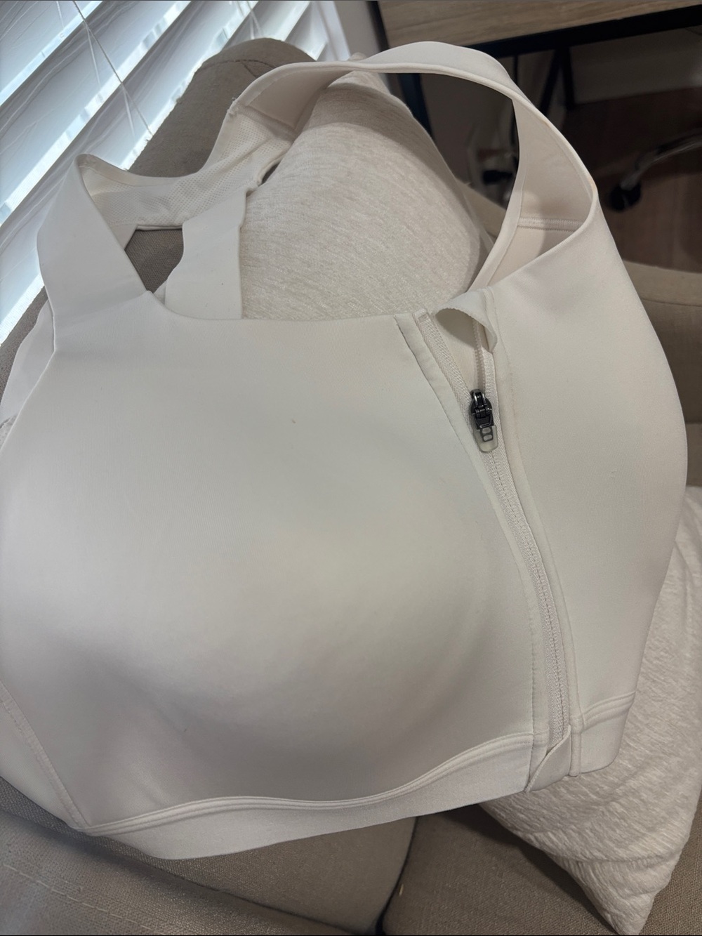 all in motion White Front-Zip High Support Sports Bra